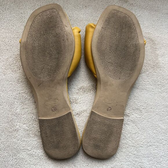Seychelles Anthropologie Breath of Fresh Air Slide Sandals Mustard Yellow US 8.5 - Picture 11 of 15